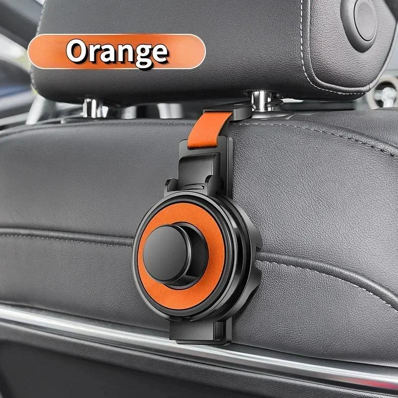 

3 in 1 Car Cup Holder with Phone Holder and Car Purse Hook Foldable Car Seat Hook Multifunctional Hook for Car Seat Back помаранчевий