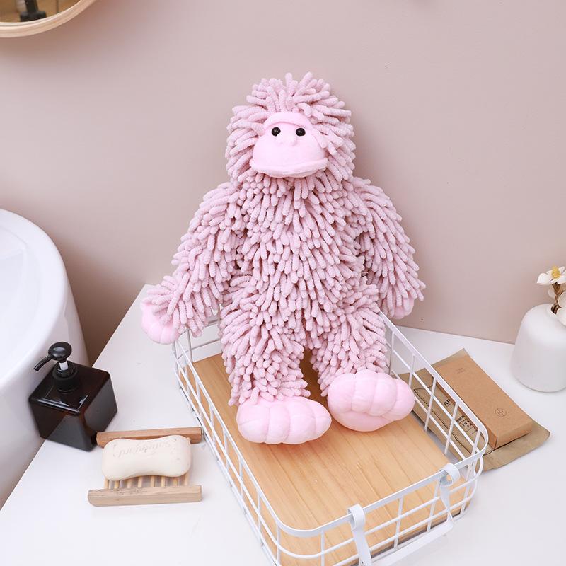 Cartoon Animal Shenier Hand Towel 2-in-1, Children and Adults Thick and Cute Hanging Hand Towel
