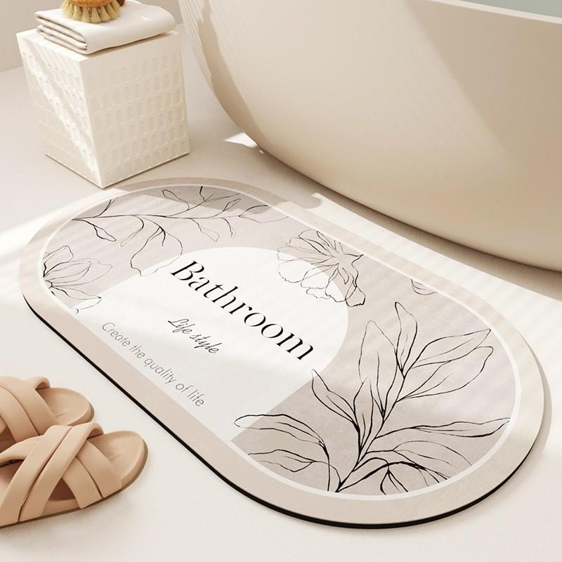 Soft Diatom Mud Quick-Dry Absorbent Bathroom Mat - Non-Slip Foot Pad for Doorways and Toilets