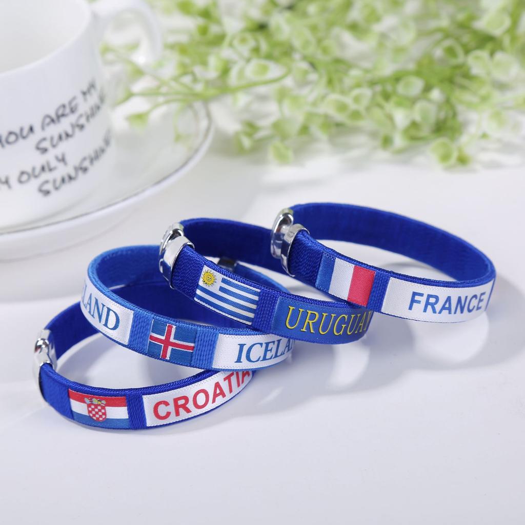 2026 World Cup Flag Bracelet Spain Sports Wristband Embroidered Bracelet Fan Supplies