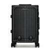 20 Inch Front Opening Multifunctional PC Aluminum Frame Carry On Luggage - Rechargeable Rolling Suitcase with Combination Lock & Spinner Wheels