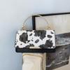 Summer Cow Print Ladies' Crossbody Bag Large Capacity PU Shoulder Bag with Detachable Chain Hand-held Underarm Handbag Tote Bag