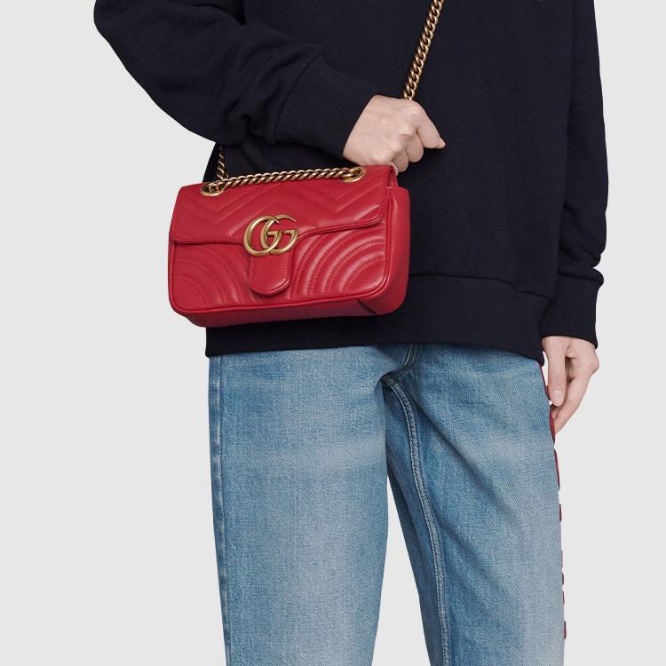 Gucci GG Marmont Matelassé Mini Bag Red Women Shoulder_bags 446744-DTDIT-6433