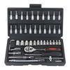 46Pcs 1/4-Inch Drive Metric Socket Set Hand Ratchet Socket Wrench Spanner Tool Kit Socket Wrench Set