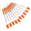 10Pcs 1Ml Disposable Plastic Sterile Insulin Syringe Orange Cap Plastic Liquid Dispenser