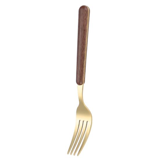 Tableware Solid Rust-Proof Faux Wood Handle Stainless Steel Spoon k Knife Household