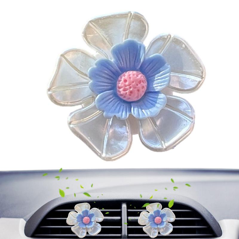

Cute Flower Car Air Freshener Car Diffuser Vent Clip Long Lasting Shell Colored Flowers Car Fragrance Automotive Scent Diffuser