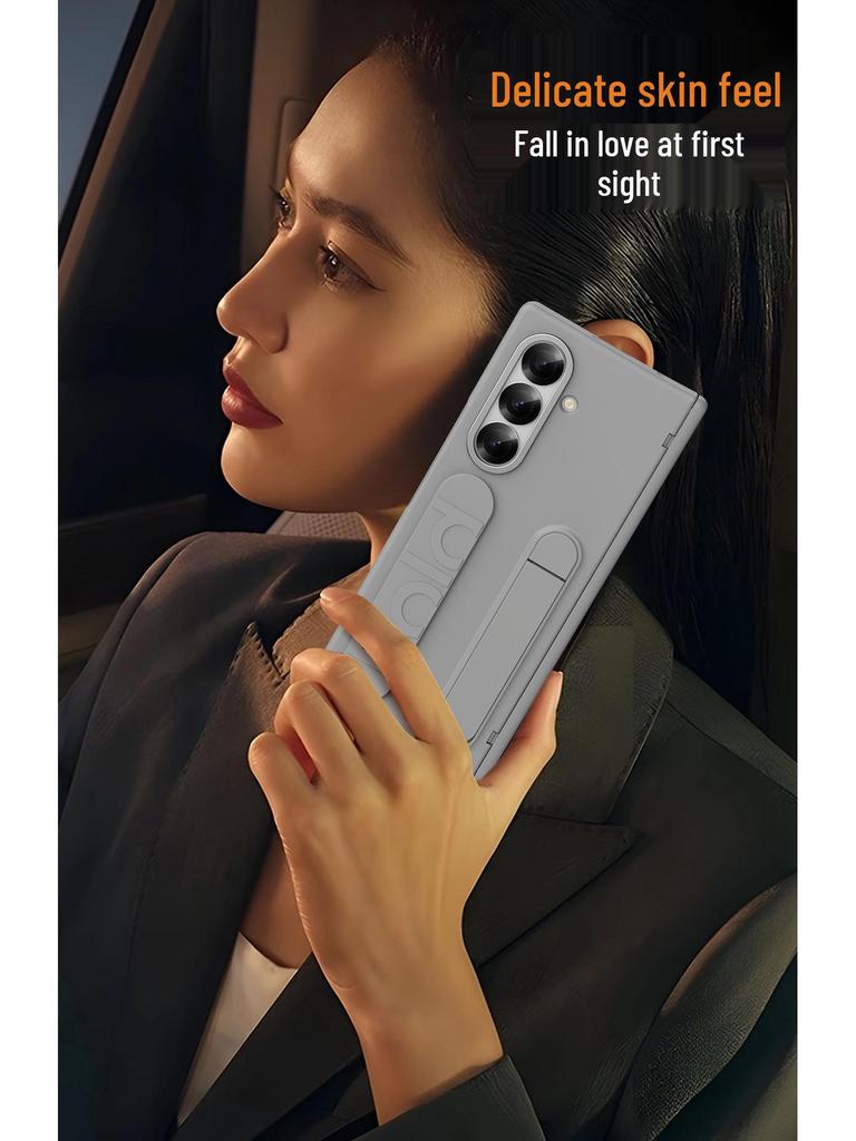 Samsung Z Fold7 Phone Case with Wristband, Pen Slot, Hinge Cover, and Screen Protection