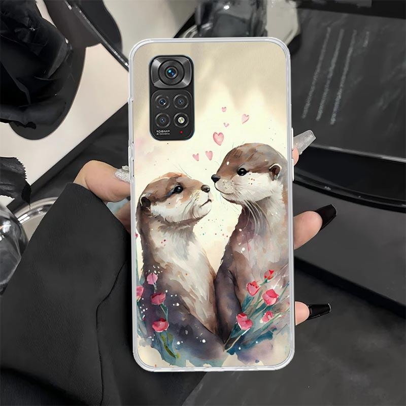 Animal Otter Cute Cartoon Phone Case for Xiaomi Redmi Note 14 13 12S 12 11S 11T 11E Pro Plus 11 10 10S 9S 5G Soft Silicone Cover