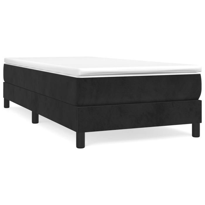 Maison Exclusive - Sommier à lattes de lit avec matelas Noir 90x200 cm Velours