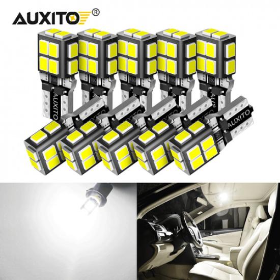 10X 921 LED License Plate Bulbs 6000K White Interior SMD T10 Interior Light Bulb