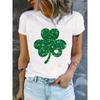 Sommer T-Shirt Klee 3D Gedrucktes T-Shirt Damenmode T-Shirt St. Patrick's Day Kurzarm Tops Tees Damen T-Shirt Tops Kleidung