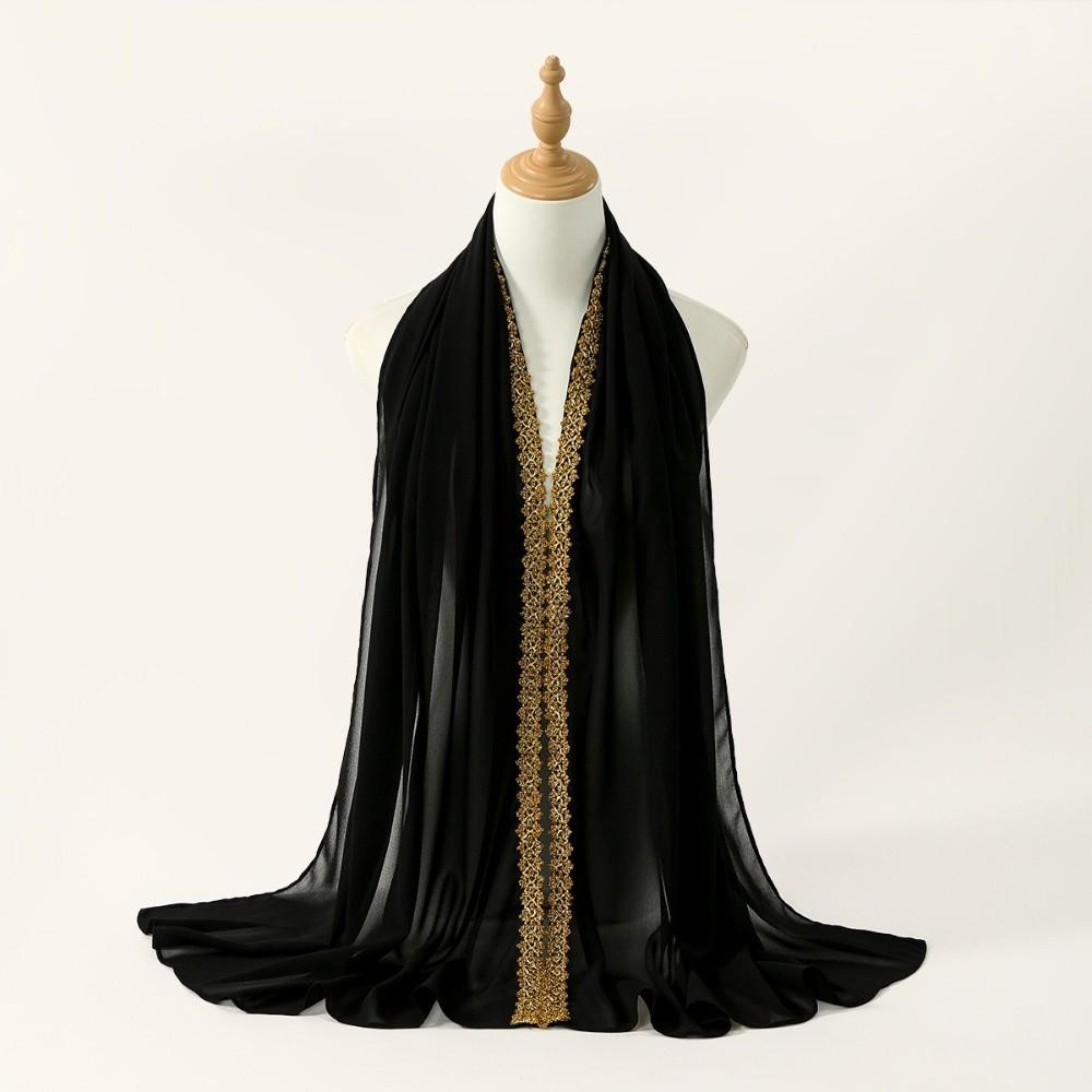 Golden Wave Eid al-Fitr Hijab Soft Breathable Shawl Wrap Multi-Functional Use