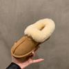 Cowhide version 2025 new winter one-pedal snow boots women's fur integrated wool cotton shoes women's fleece thickened