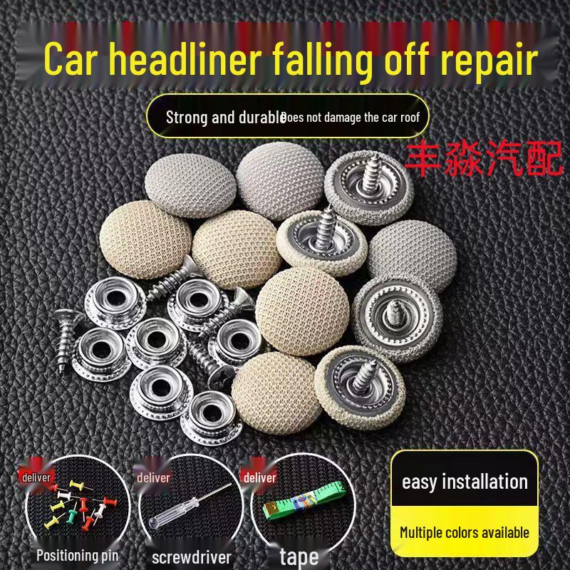 

Комплект для ремонта обивки потолка автомобиля B8D: Падающая ткань Фиксация специальной пряжкой и винтами 10 pieces with screwdriver, ruler, pushpin, towel