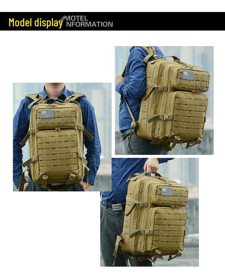 Men's Large Capacity Camouflage Tactical Hiking Backpack for Outdoor Sports and Mountaineering