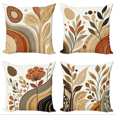 Housse de coussin abstraite bohème Coucher de soleil Lever de soleil Ligne Art moderne Minimaliste Salon Canapé Baie vitrée Coussin