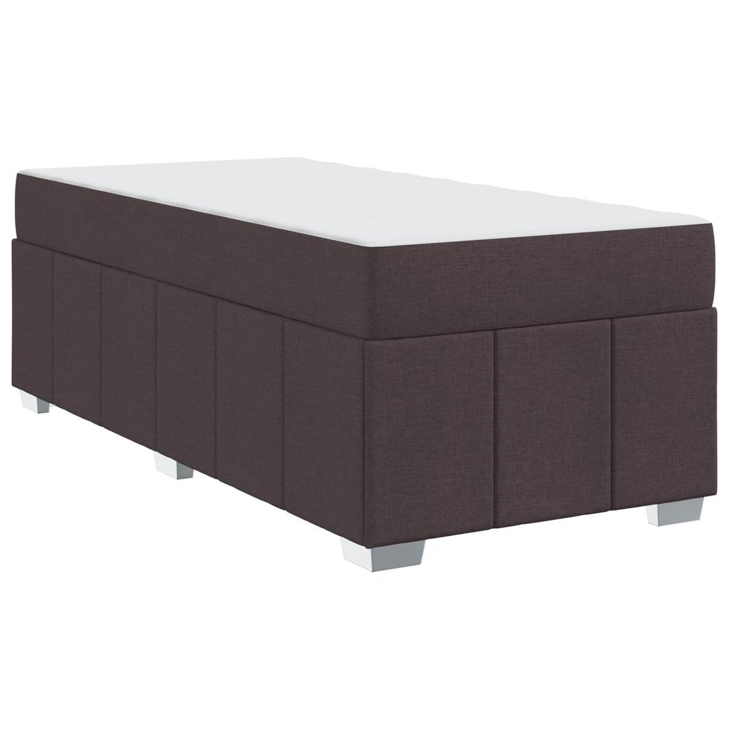 Bed Frame with Mattress Dark Brown 90 X 200 Cm Fabric