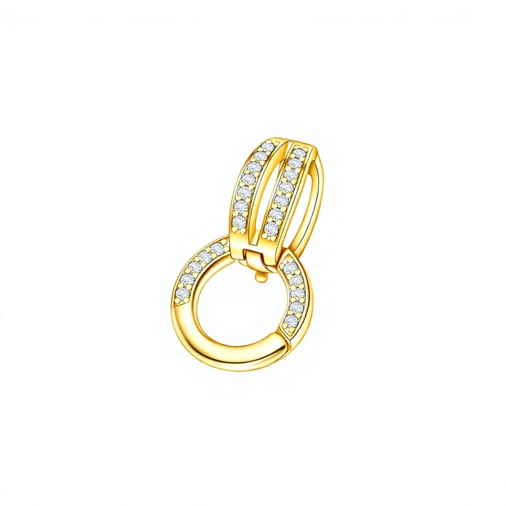 XD P3244 S925 silver pendant clasp necklace connector for Gemstone pearl pendant gold-plated clasp sweater chain DIY accessory