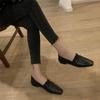 Meotina Mocassins plats en cuir véritable pour femmes, chaussures décontractées plissées à bout carré, à la mode, noires, taille 40-33, printemps 2022