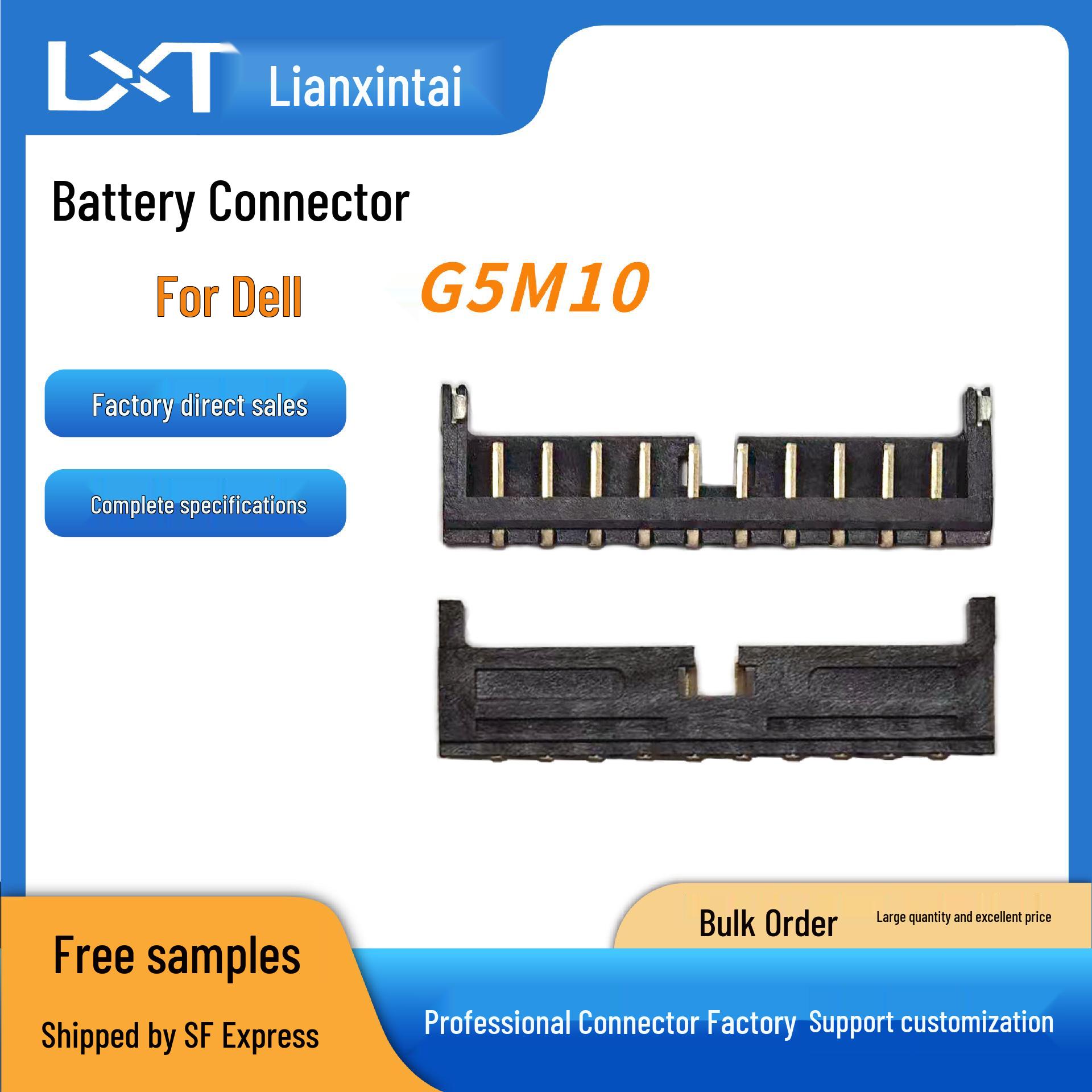

Dell G5M10/WDXOR/51KD7 Battery Holder, 2.0mm Horizontal Mount, 10-Pin Socket
