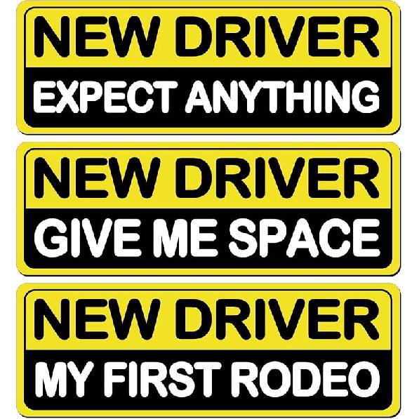 3Pcs Student Driver New Car Stickers, Magnetic Student Driver Signs For Car, Personalized Bright Colors Accessories, Clear Fonts Supplies Suitable