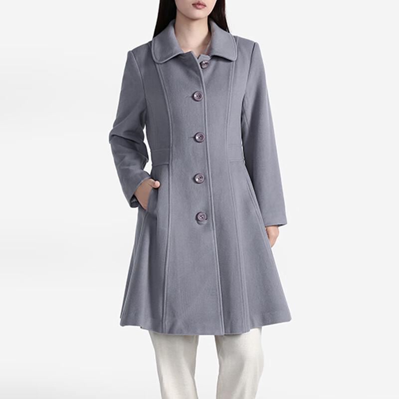 Anlom Women's Autumn/Winter Slim-Fit Wool Blend Mid-Length Coat