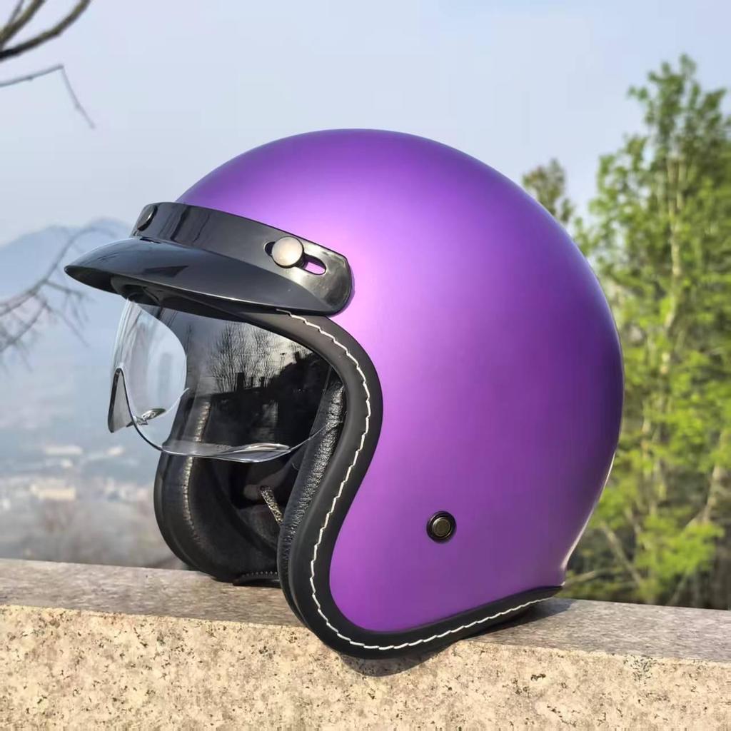 3C Certified Retro Motorcycle Helmet, Universal Three-Quarter Design for Men & Women, Suitable for All Seasons