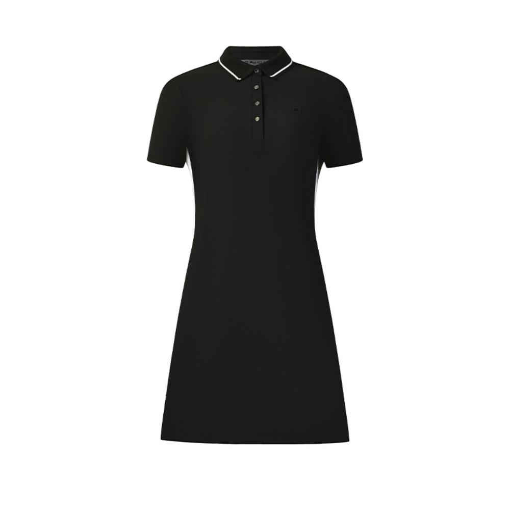 

FILA Golf Series Cool Touch Classic Versatile Comfortable Short Sleeve Dress Women dresses Deep-Black A11W625333FBK S