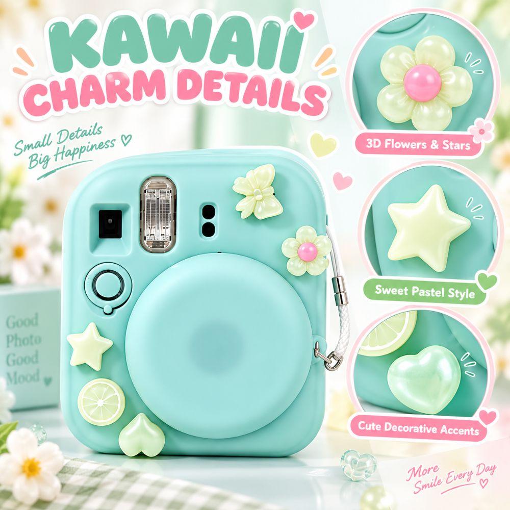 with Lens Cap Instant Camera Cover Protective Shell for Fujifilm Instax Mini 13 Travel Photography