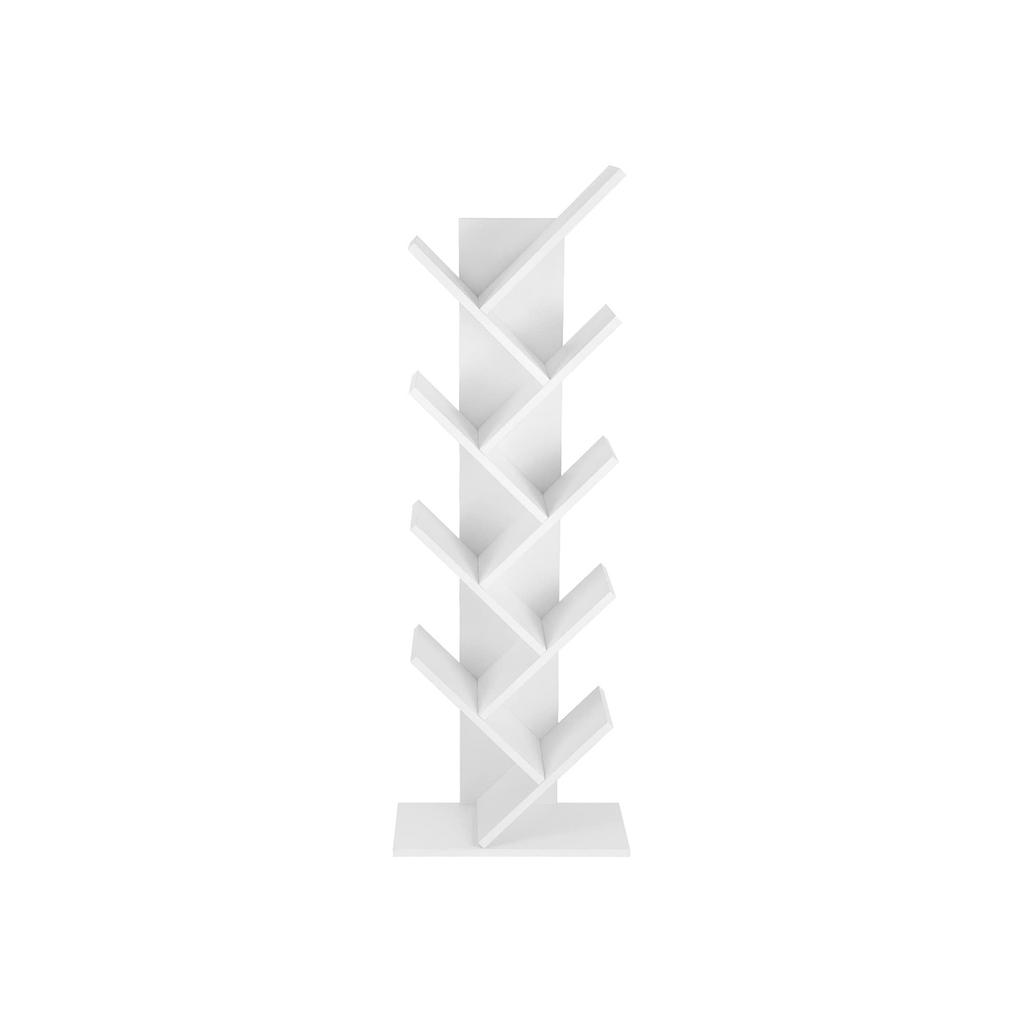 VASAGLE Tree Bookshelf, 8 Tier Floor Standing Bookcase with Wooden Shelves for Living Room, Home Office, White