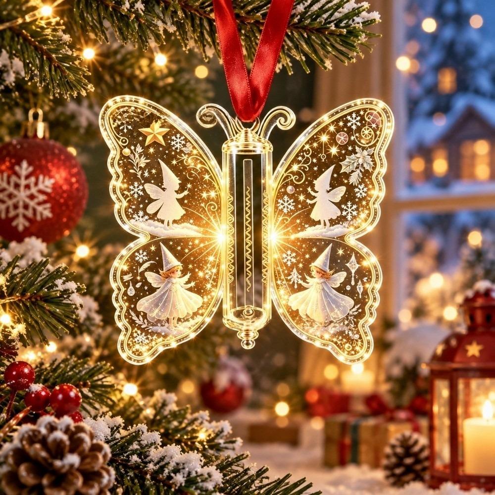Santa Claus Christmas Tree Ornaments Snowman Butterfly Hanging Decorations Tree Top Decoration