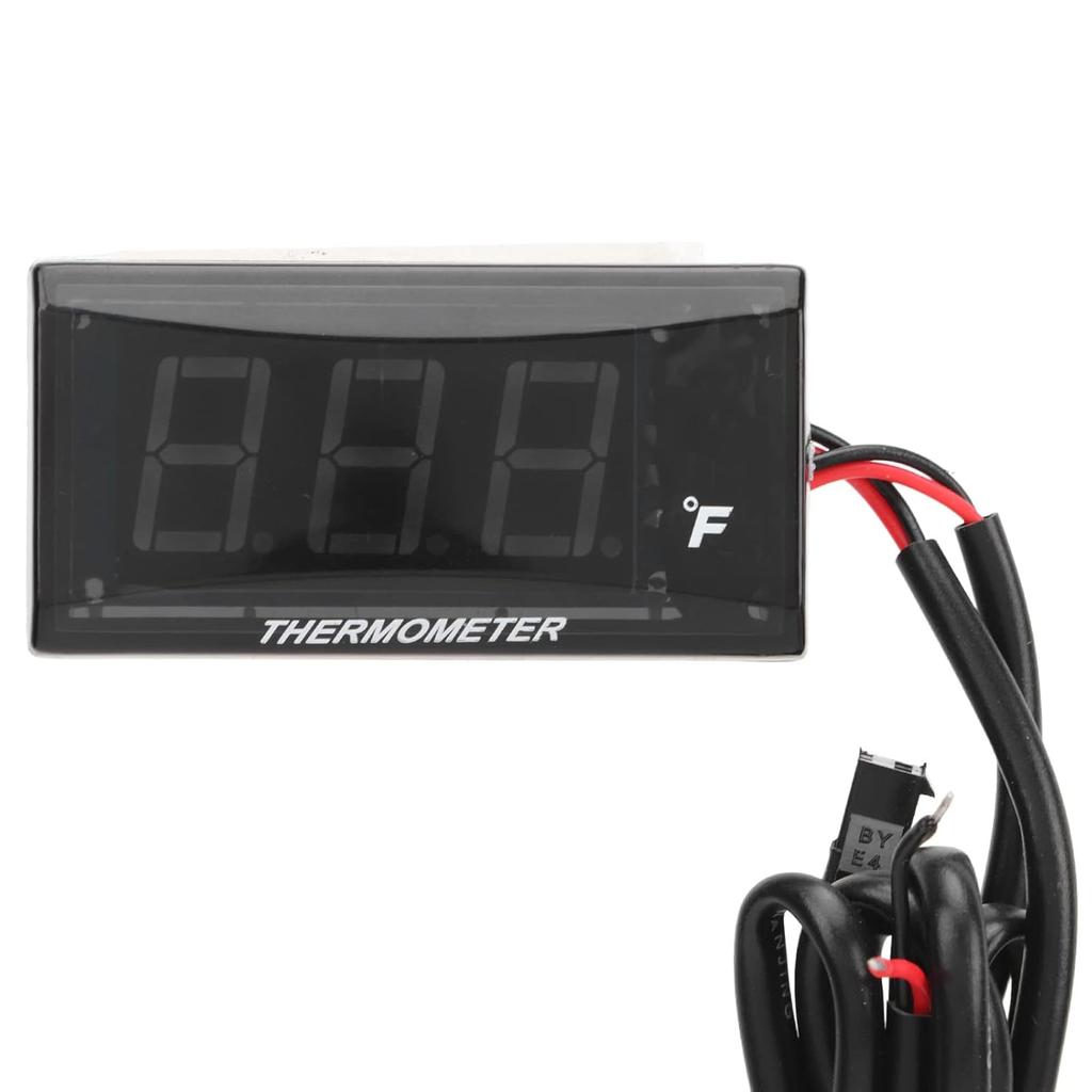 Motorcycle Water Temperature Gauge Water Temperature Meter, High Precise Ultra Thin Fahrenheit Thermometer LCD Display ABS Housing Water Temp Meter