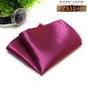 Solid Color Glossy Faux Silk Pocket Square with Printed Edging