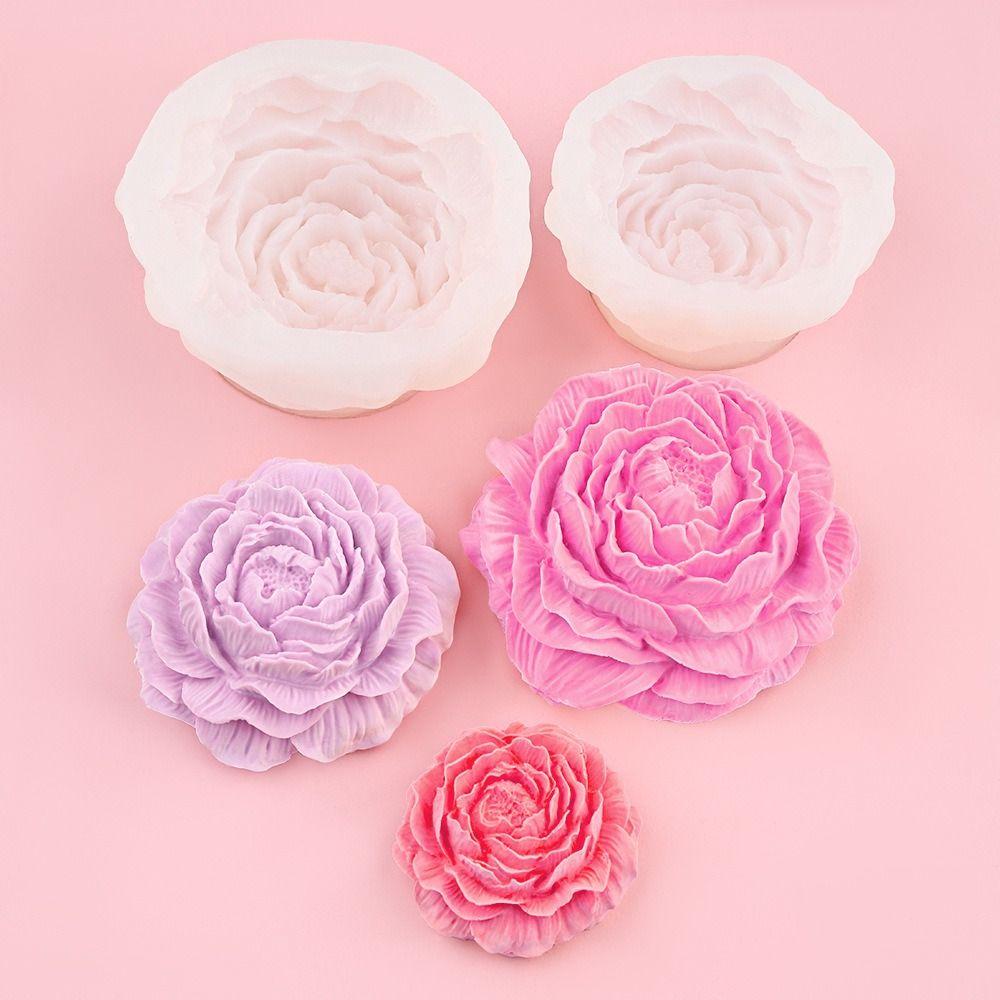 1Pcs DIY Peony Silicone Mold 3D Chocolate Cake Ice Baking Flower Soap Mould Making Tool Resin Mold for Plaster Candle Soap