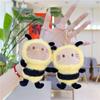 [Qiubaoll] Cute Bee Keychain Bee Animal Stuffed Bag Charm Fluffy Bag Decoration Stylish Birthday Present Gift