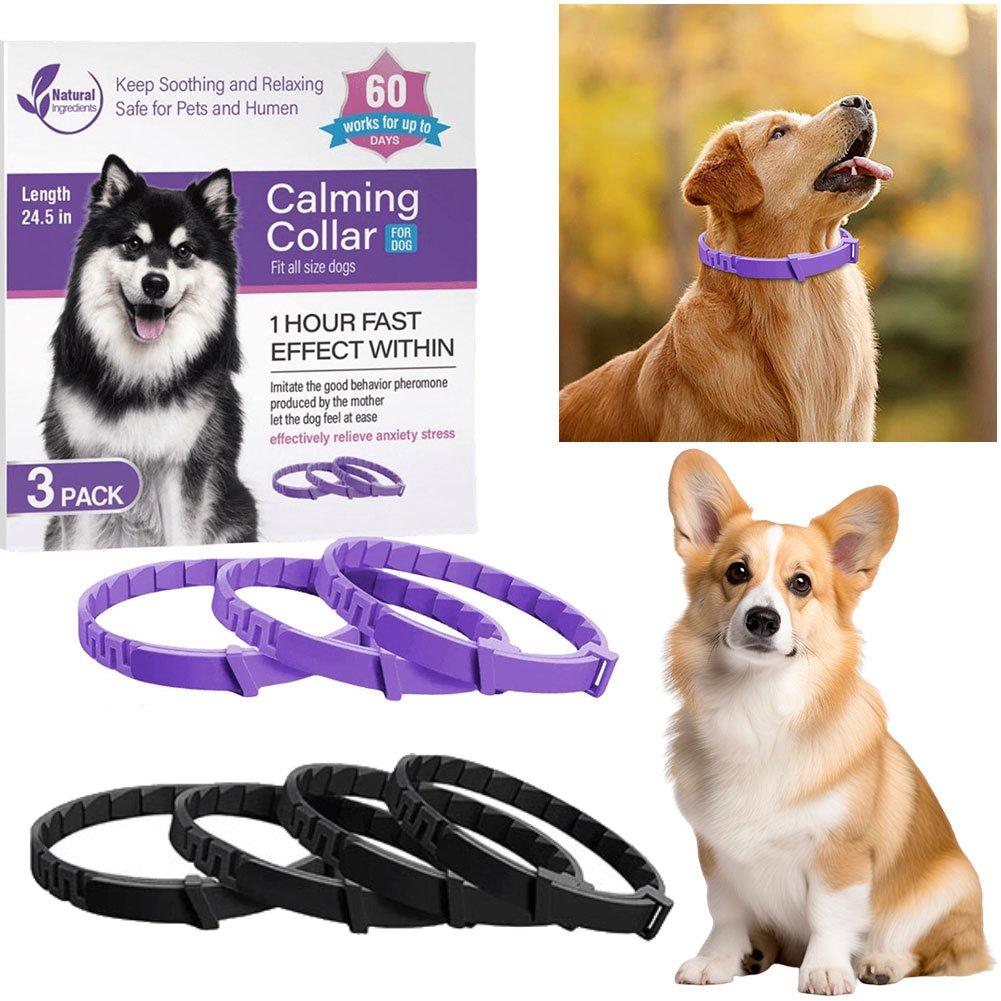 3/4 Pcs Dogs Calming Pheromone Collars Pets Relieve Anxiety Adjustable Comfortable Collar For Puppy Kitten Large Dog Accessories
