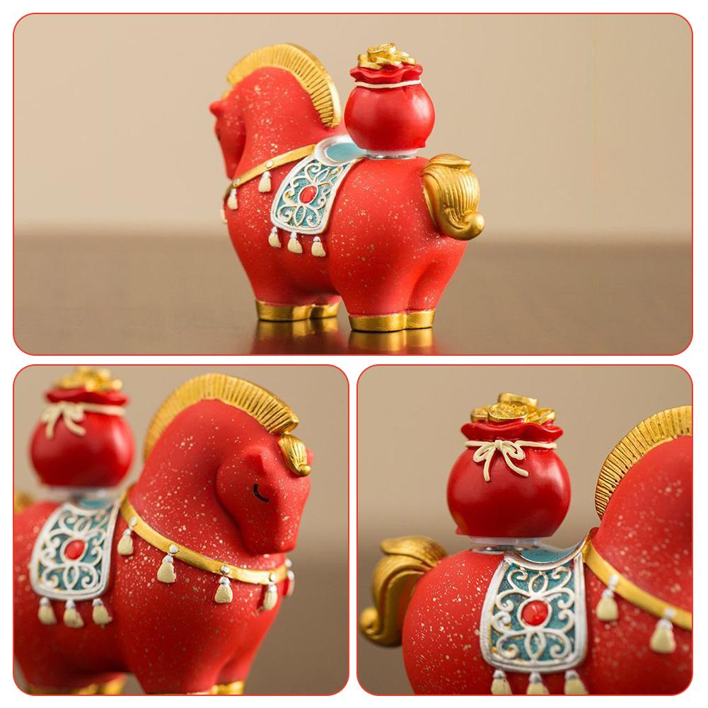 2026 Horse Figurine Feng-Shui Decor Novelty Collectible Exquisite Art Luck Tea Ceremony Table Ornament Symbolizes Success