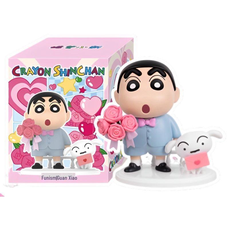 Crayon Shin-chan Romantic Bouquet Shinnosuke & Shiro PVC Figure - Confession Season Gift