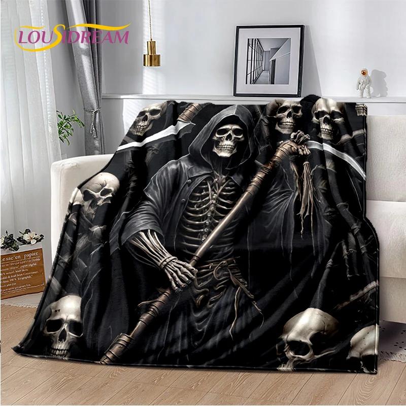 2025 New Gothic Horror Character Skull Ghost Spirit Soft Blanket,Soft Throw Blanket for Home Bedroom Bed Sofa Picnic Travel Gift