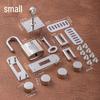 Platinum Leather Hardware Set: Lock, Buckle, Screw, Base, Stud, Clasp - Free Shipping