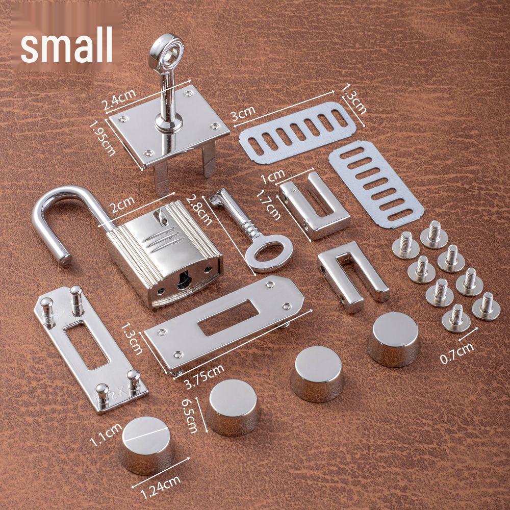 Platinum Leather Hardware Set: Lock, Buckle, Screw, Base, Stud, Clasp - Free Shipping