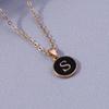 Fashion Enamel Initials Letter Pendant Necklace for Women Girls A-Z Alphabet Name Necklace Birthday Jewelry Gift