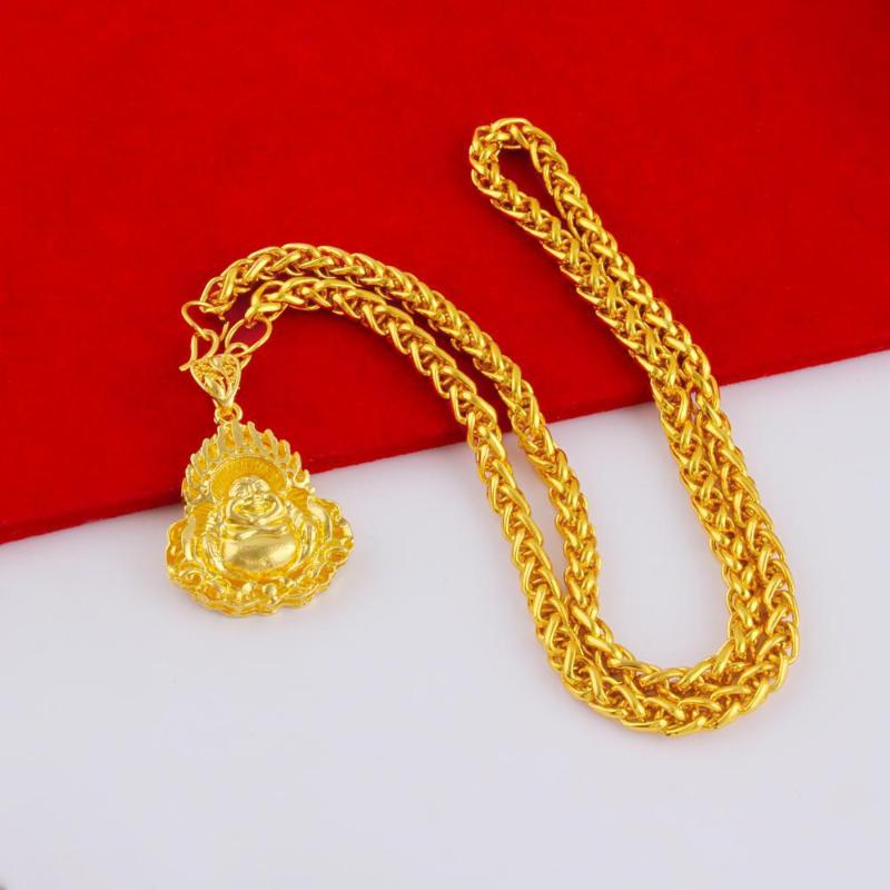 Guanyin Dragon Necklace Gold Plated Pendant for Men and Women Jewelry Gift Ideas