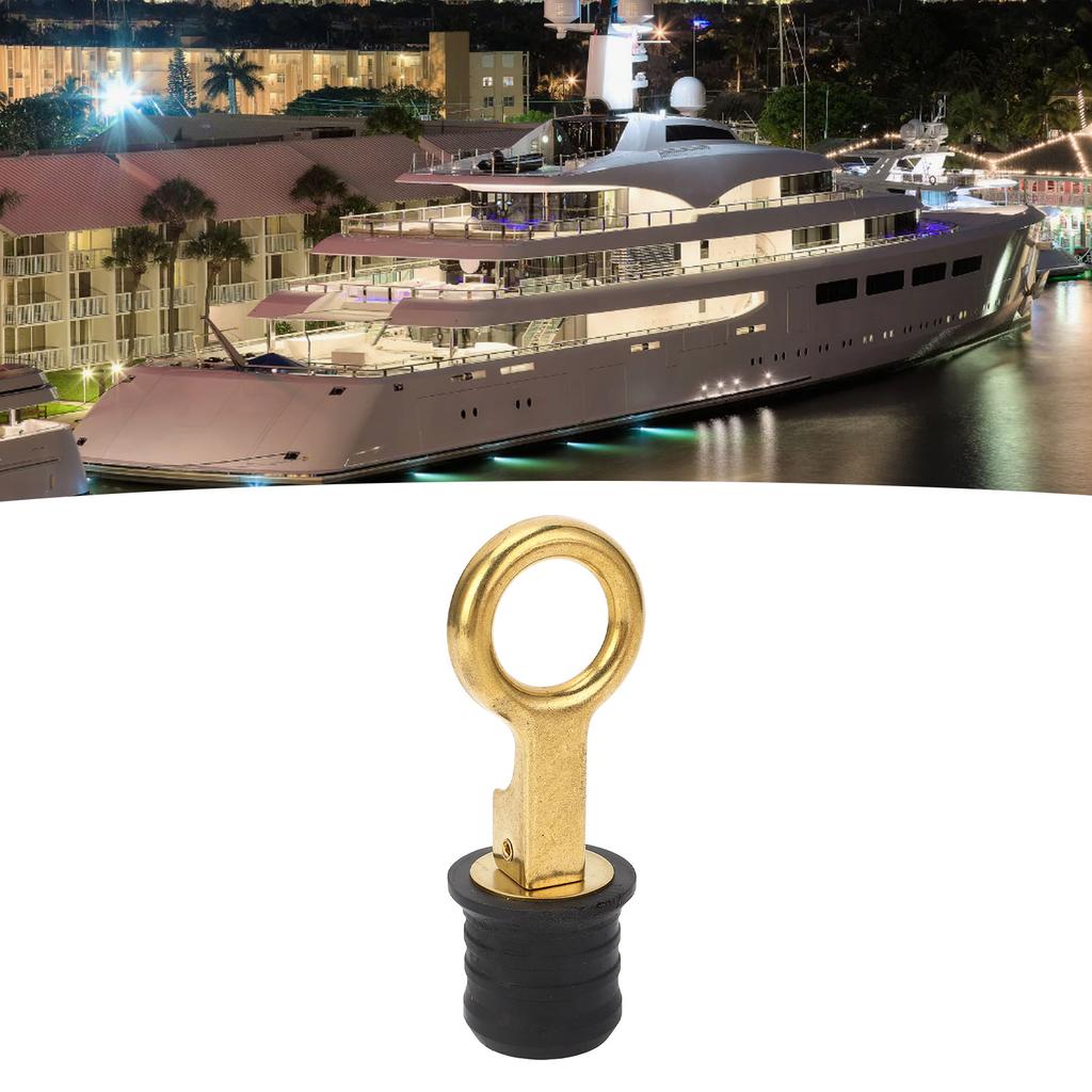2Pcs Screw Type Compression Drain Plug Excellent Sealing Oxidation Resistant Rubber Brass Boat Drain Plug for Marine Yacht