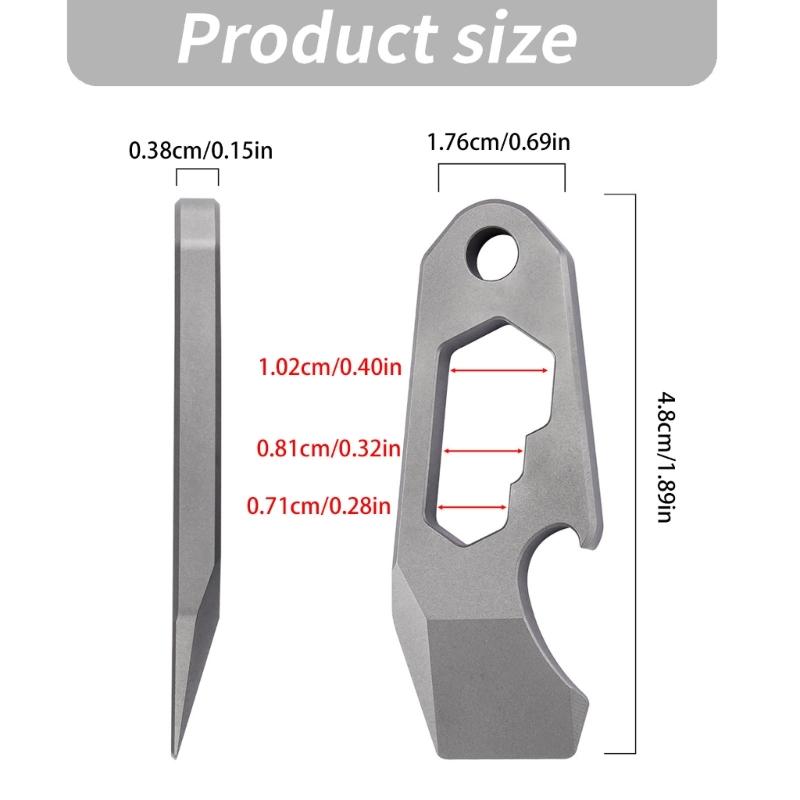 Key Holder Tool for Packages and Drink Bottles with a Single Metal Body and Carry Hole for Everyday Use on Key Hardware, a Pack, or a Belt