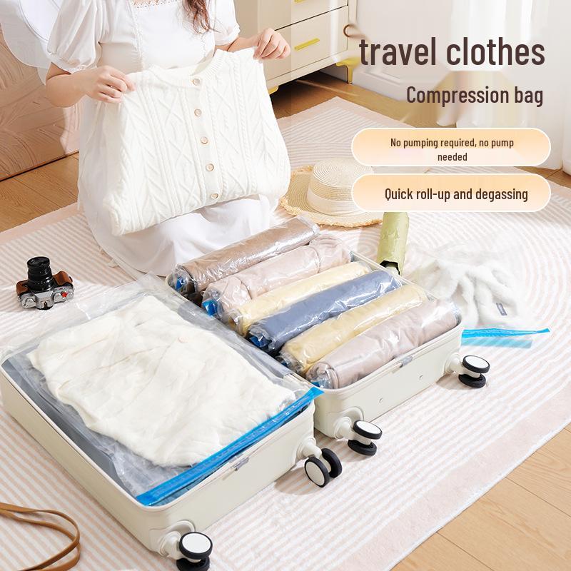 Hand-Rolled Vacuum Compression Travel Storage Bags - Portable & In Stock