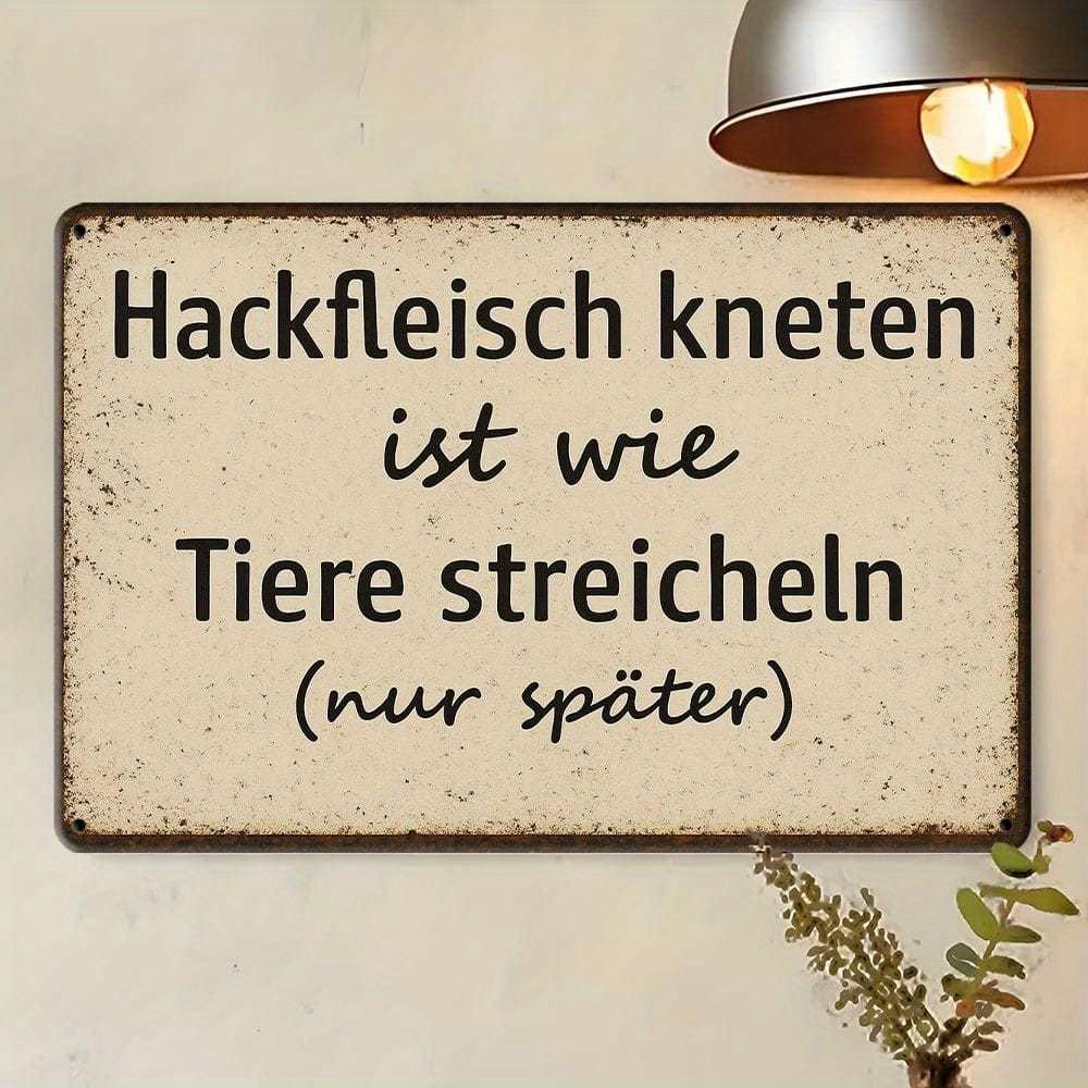 "Vackert Färs..." Tysk metallskylt, 20x30cm retrodekor.