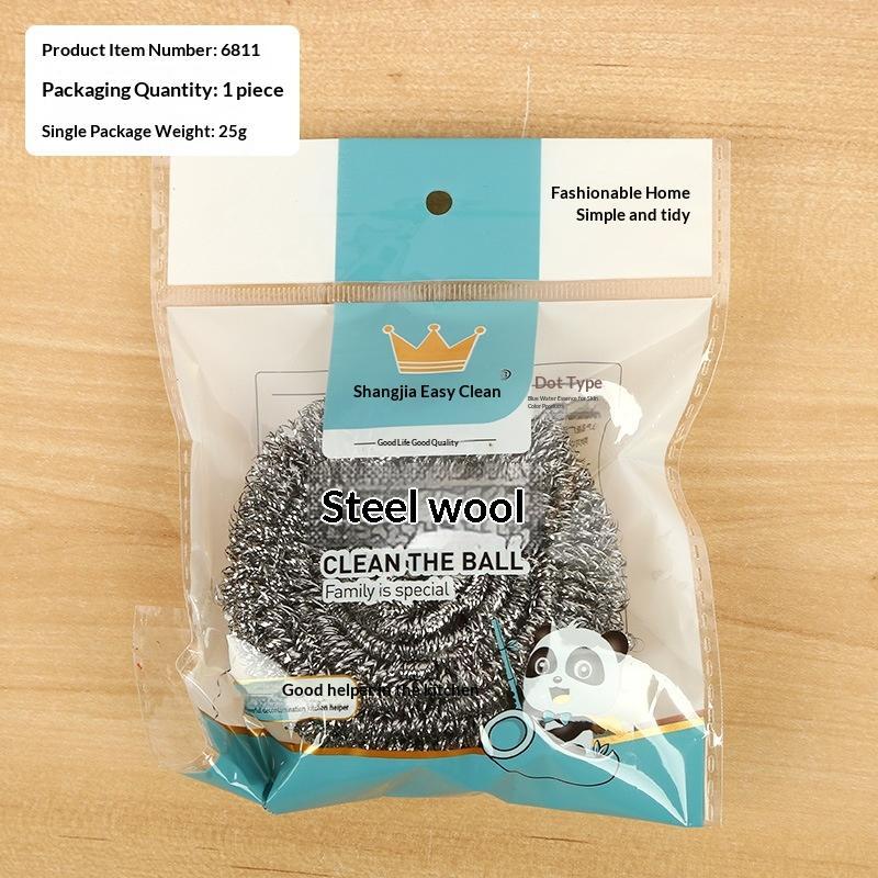 1/2/4Pcs Steel Wire Dishwashing Scrubbers Rust Proof Long Lasting Stainless Steel Balls for Kitchen Cleaning Use