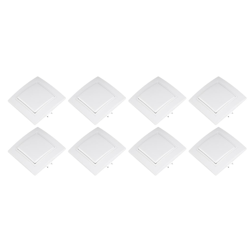 8Pcs Single Pole Light Switch 10A/250V Wall Decorative Paddle Rocker Switch European Regulations